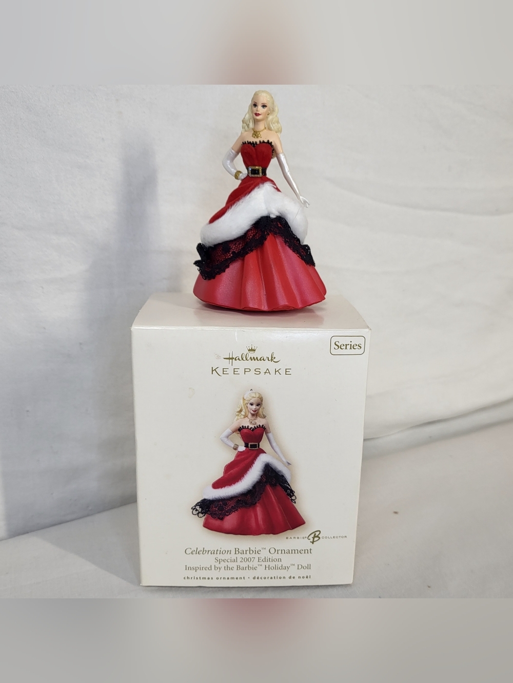 Hallmark 2007 Celebration Barbie Ornament Original Box Barbie Holiday Doll